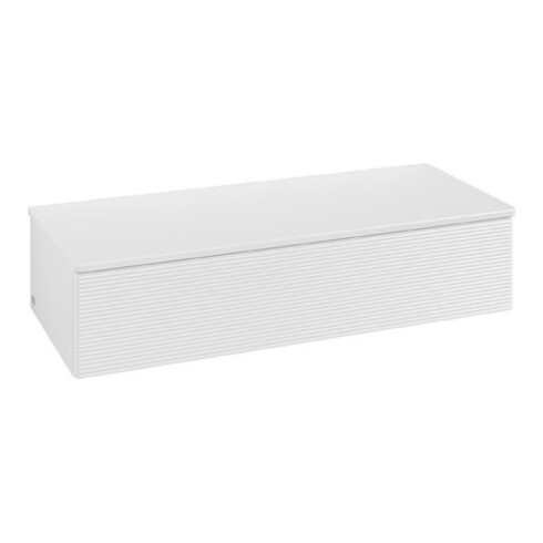 V&B Buffet avec structure de façade Antao 120x26,8x50 cm, WBP chêne hon. Oa, laque blanc brillant