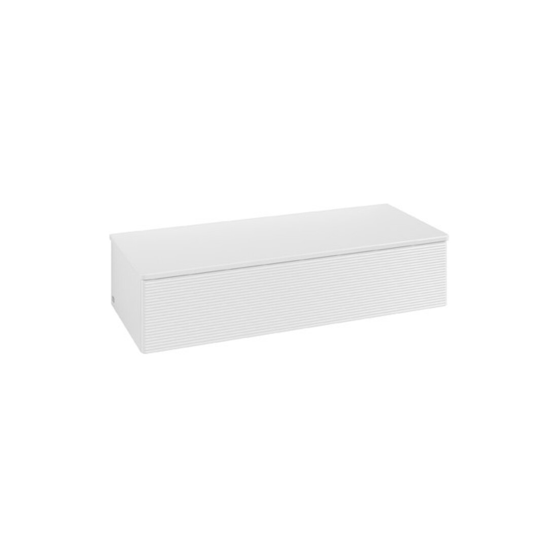 V&B Buffet avec structure de façade Antao 120x26,8x50cm, WBP botti., blanc brillant Lac