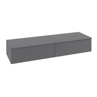 V&B Buffet avec structure de façade Antao 160x26,8x50 cm, laque WBP, anthracite, avec laque