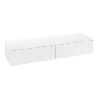 V&B Buffet avec structure de façade Antao 160x26,8x50 cm, WBP chêne sauvage, blanc mat Lac
