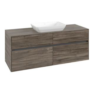 V&B Collaro Armoire sous lavabo 140x54,8x50cm, avec évier central, chêne pierre