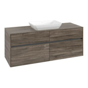 V&B Collaro Armoire sous lavabo 140x54,8x50cm, avec évier central, chêne pierre