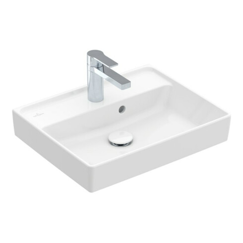 V&B Collaro lavabo 50x40 cm, avec trop-plein, sous-meuble poncé, blanc
