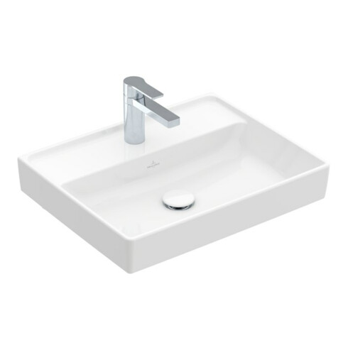 V&B Collaro lavabo 55x44 cm, sans trop-plein, blanc C-plus