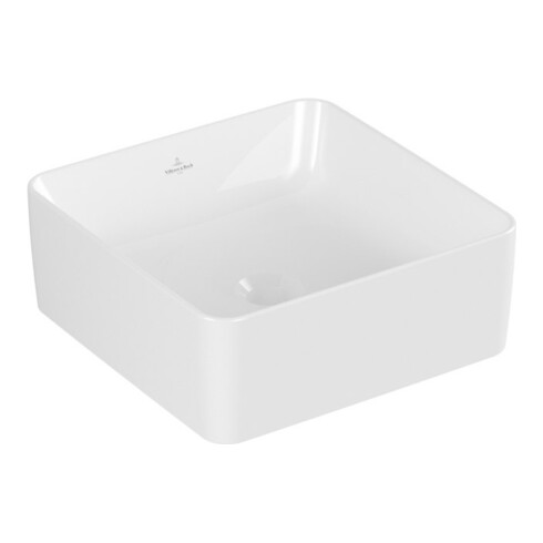 V&B Collaro lavabo à poser 38x38 cm, sans trop-plein, blanc C-plus