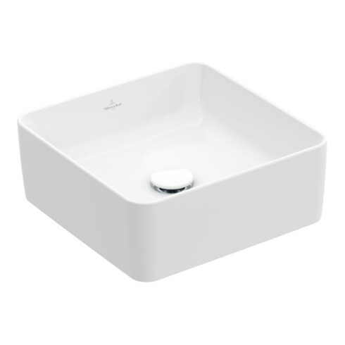 V&B Collaro lavabo à poser 38x38 cm, sans trop-plein, blanc C-plus