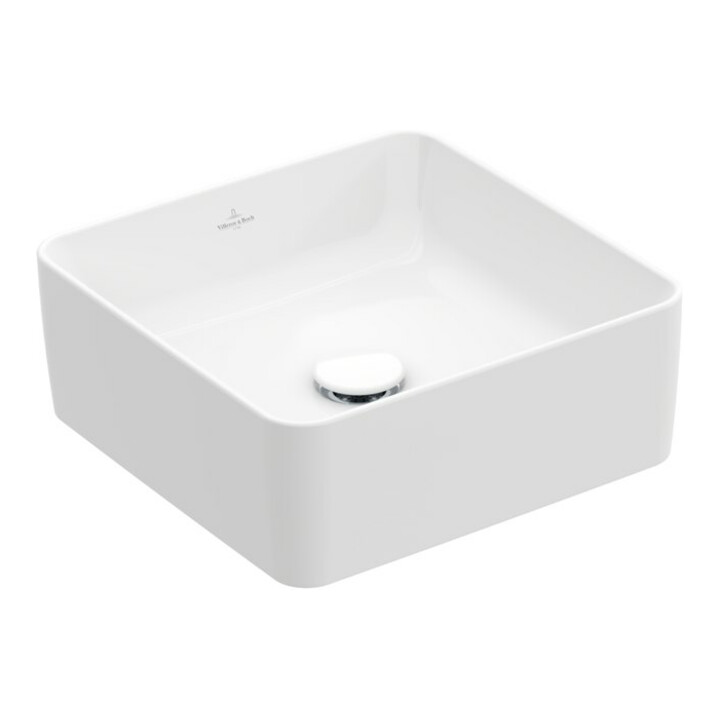 V&B Collaro lavabo à poser 38x38 cm, sans trop-plein, blanc C-plus