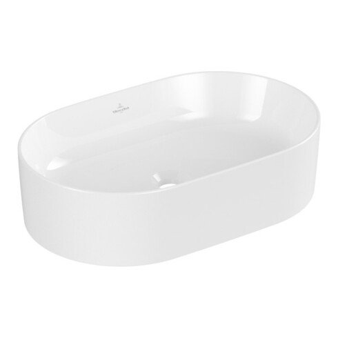 V&B Collaro lavabo à poser 56x36 cm, sans trop-plein, blanc C-plus