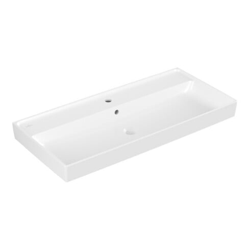 V&B Collaro Meuble-lavabo 100x47 cm, avec trop-plein, stone white C-plus