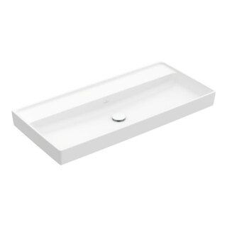V&B Collaro Meuble-lavabo 100x47, sans trop-plein, sans trou, blanc pierre C-plus
