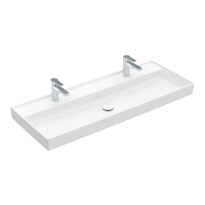 V&B Collaro Meuble-lavabo 120x47 cm, sans trop-plein, blanc pierre C-plus