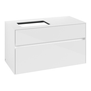 V&B Collaro Meuble sous lavabo 100x54,8x50 cm, EV gauche, blanc brillant
