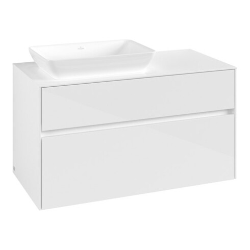 V&B Collaro Meuble sous lavabo 100x54,8x50 cm, EV gauche, blanc brillant