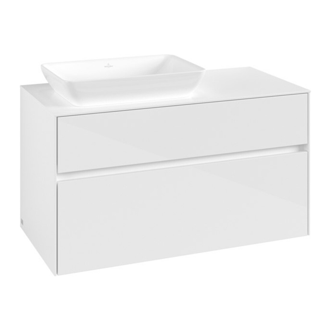 V&B Collaro Meuble sous lavabo 100x54,8x50 cm, EV gauche, blanc brillant