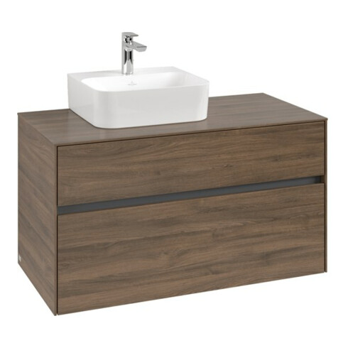 V&B Collaro Meuble sous lavabo 100x54,8x50 cm, évier à gauche, chêne Arizona