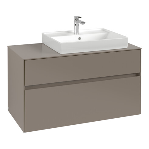 V&B Collaro Meuble sous lavabo 100x54,8x50 cm, évier droit, LED 7,3 W, wine r