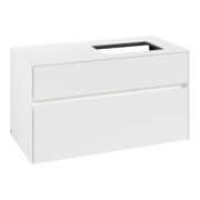 V&B Collaro Meuble sous lavabo 100x54,8x50 cm, lavabo à droite, LED 7,3 W, blanc mat