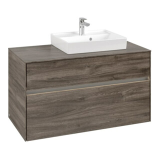 V&B Collaro Meuble sous lavabo 100x54,8x50 cm, lavabo à droite, LED 7,3 W, st. Oa