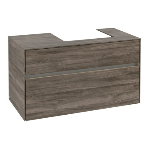 V&B Collaro Meuble sous lavabo 100x54,8x50 cm, lavabo à droite, LED 7,3 W, st. Oa