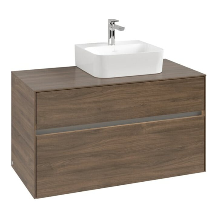 V&B Collaro Meuble sous lavabo 100x54,8x50 cm, lavabo droit, LED 7,3 W, Ariz. Oa