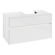 V&B Collaro Meuble sous lavabo 100x54,8x50 cm, lavabo droit, LED 7,3 W, blanc brillant