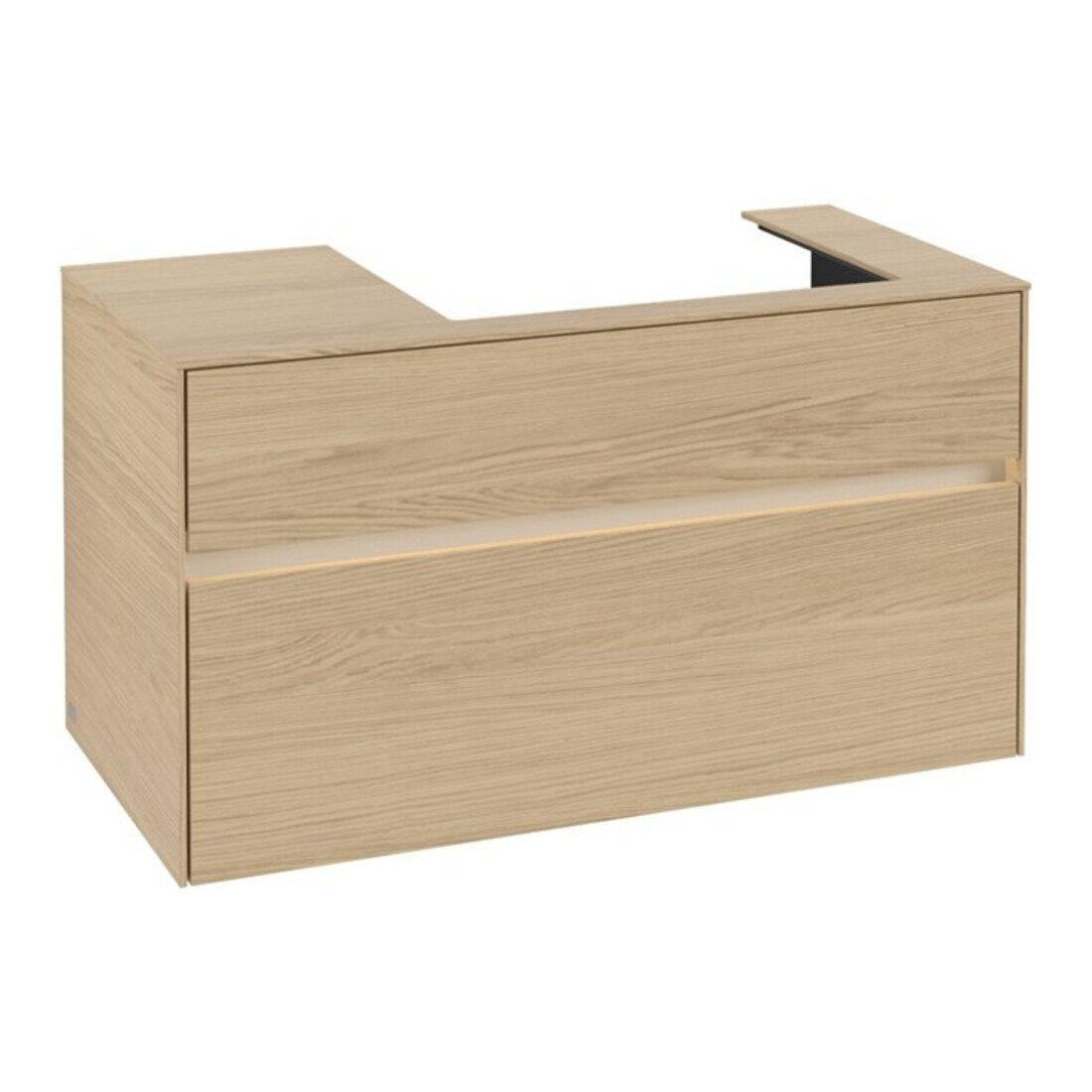 V&B Collaro Meuble sous lavabo 100x54,8x50 cm, lavabo droit, LED 7,3 W, Nord Oa