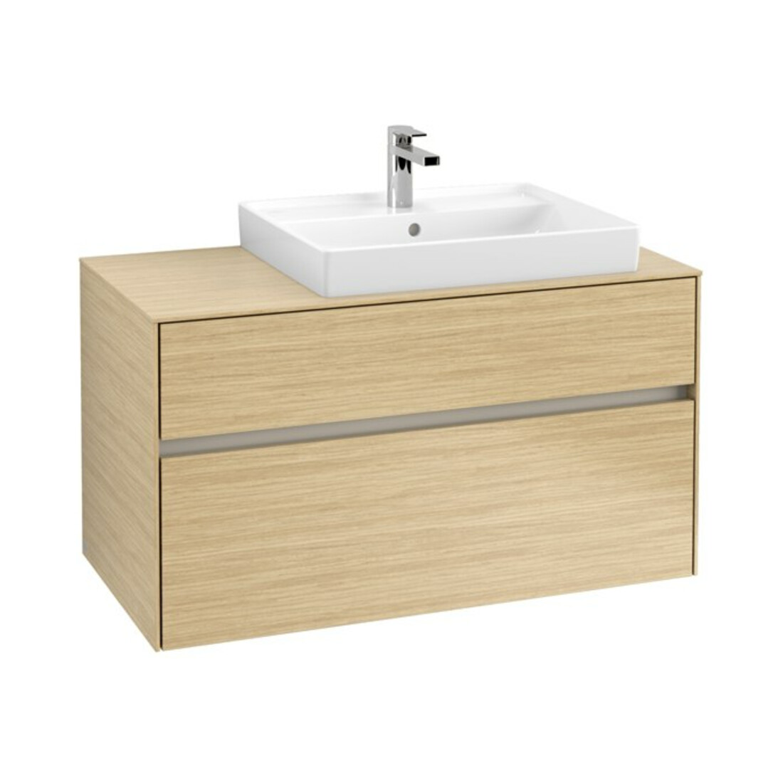 V&B Collaro Meuble sous lavabo 100x54,8x50 cm, lavabo droit, LED 7,3 W, Nord Oa