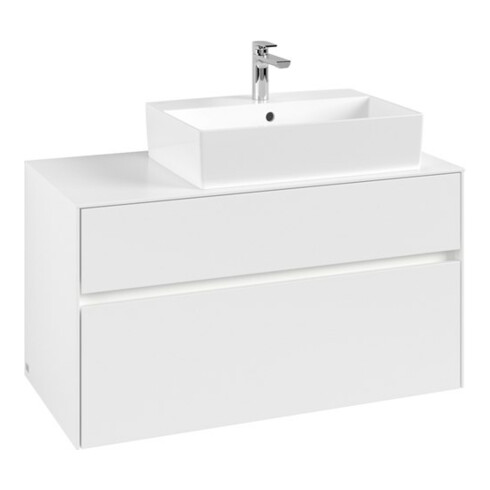 V&B Collaro Meuble sous lavabo 100x54,8x50 cm, lavabo droite, LED 7,3 W, blanc mat