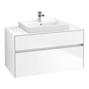V&B Collaro meuble sous-lavabo 100x54,8x50 cm, vasque centrale, blanc mat