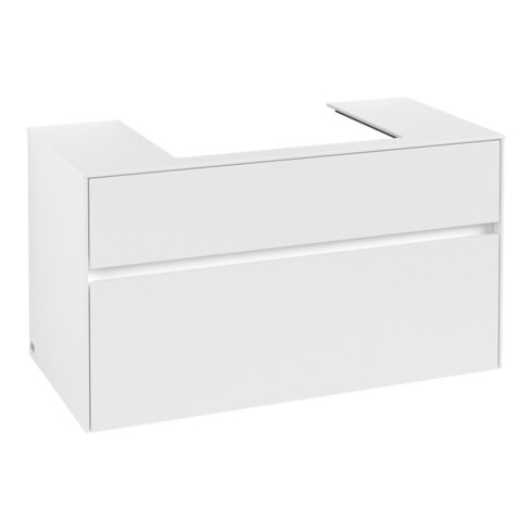 V&B Collaro meuble sous-lavabo 100x54,8x50 cm, vasque centrale, blanc mat