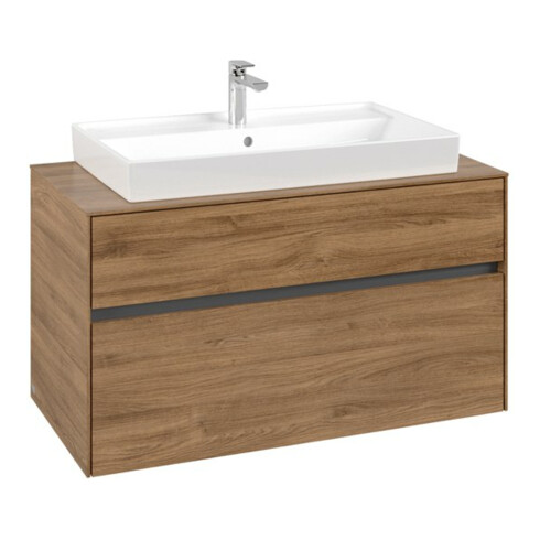 V&B Collaro Meuble sous lavabo 100x54,8x50 cm, vasque centrale, chêne Kansas