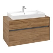V&B Collaro Meuble sous lavabo 100x54,8x50 cm, vasque centrale, chêne Kansas-3