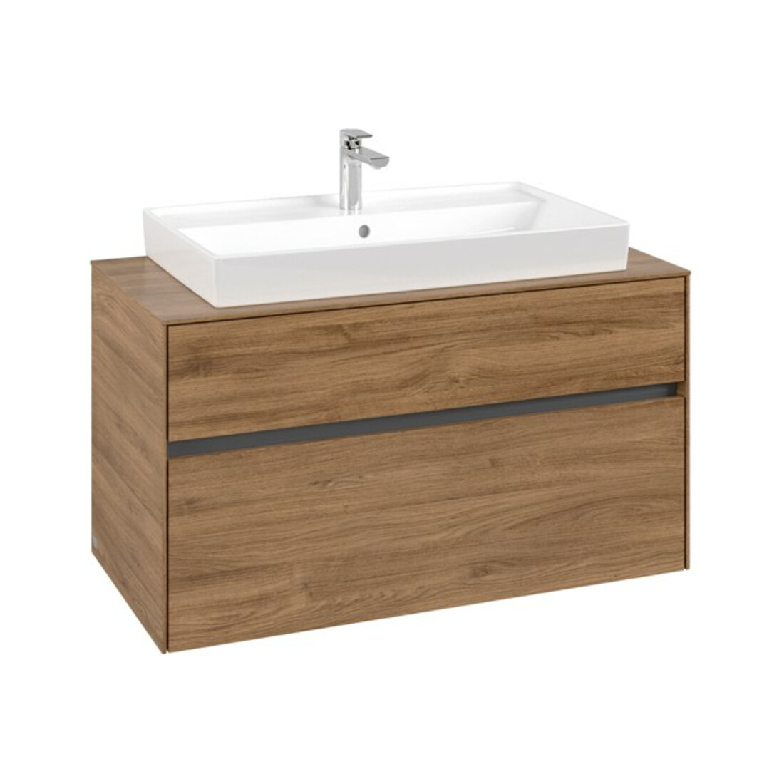 V&B Collaro Meuble sous lavabo 100x54,8x50 cm, vasque centrale, chêne Kansas