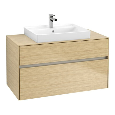 V&B Collaro Meuble sous lavabo 100x54,8x50 cm, vasque centrale, chêne nordique