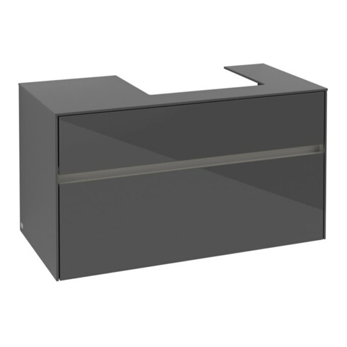 V&B Collaro Meuble sous lavabo 100x54,8x50 cm, vasque droite, LED 7,3 W, glo Gr