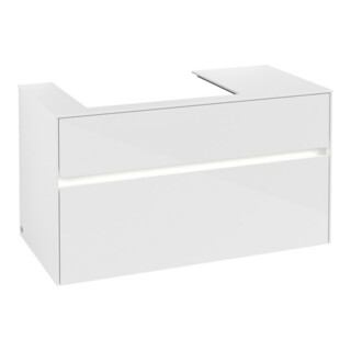 V&B Collaro Meuble sous-lavabo 100x54,8x50 cm, WT l, LED 7,3 W, blanc brillant