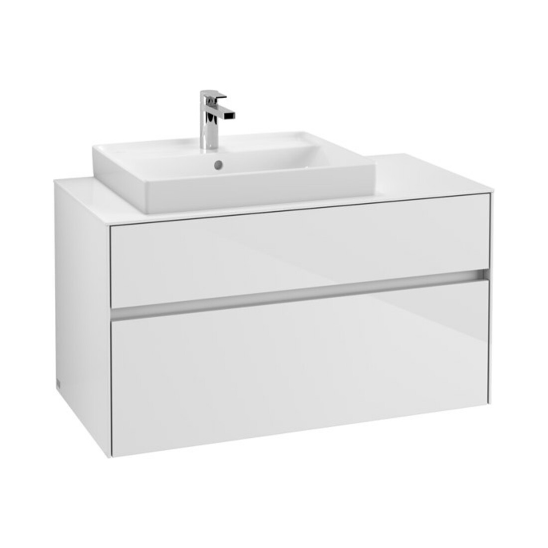 V&B Collaro Meuble sous-lavabo 100x54,8x50 cm, WT l, LED 7,3 W, blanc brillant