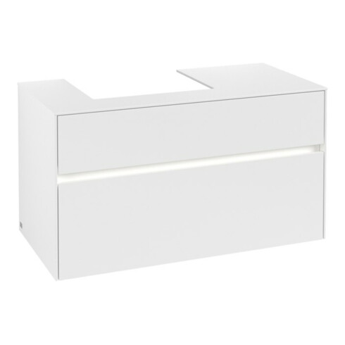 V&B Collaro Meuble sous lavabo 100x54,8x50 cm, WT l, LED 7,3 W, blanc mat