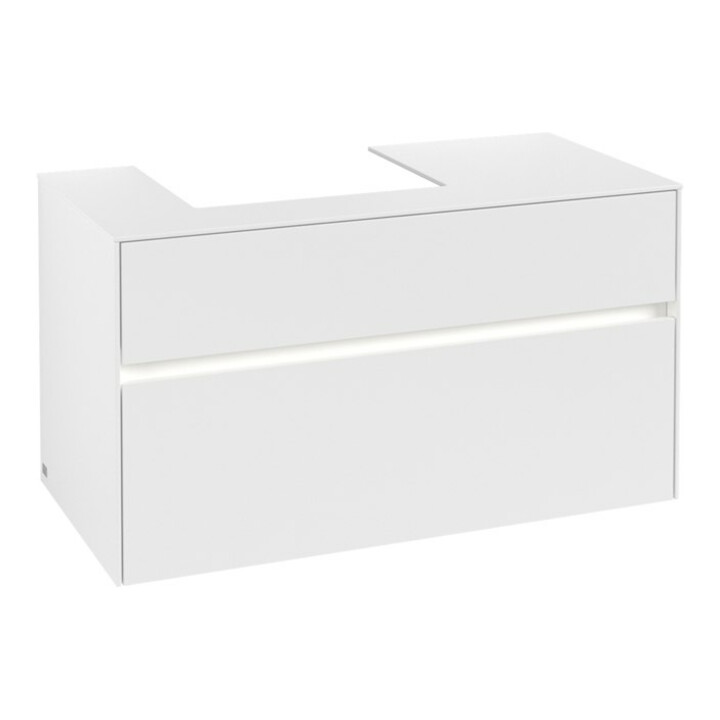 V&B Collaro Meuble sous lavabo 100x54,8x50 cm, WT l, LED 7,3 W, blanc mat