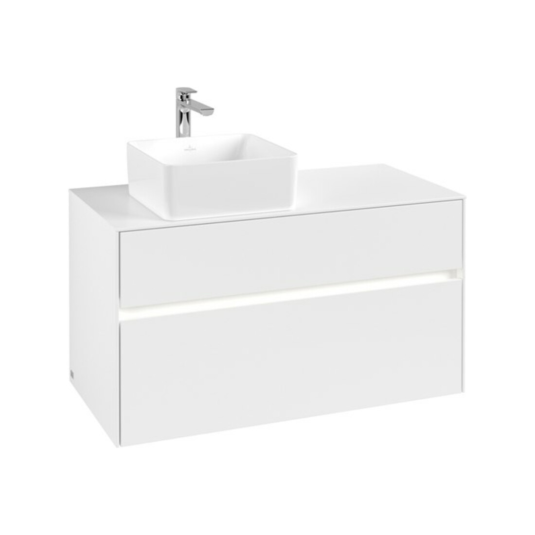 V&B Collaro Meuble sous lavabo 100x54,8x50 cm, WT l, LED 7,3 W, blanc mat