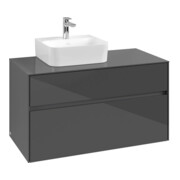 V&B Collaro Meuble sous lavabo 100x54,8x50cm, évier à gauche, gris brillant