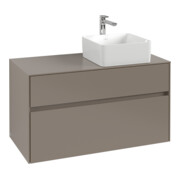 V&B Collaro Meuble sous lavabo 100x54,8x50cm, lavabo à droite, rouge vin