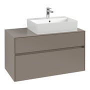 V&B Collaro Meuble sous lavabo 100x54,8x50cm, lavabo à droite, taupe