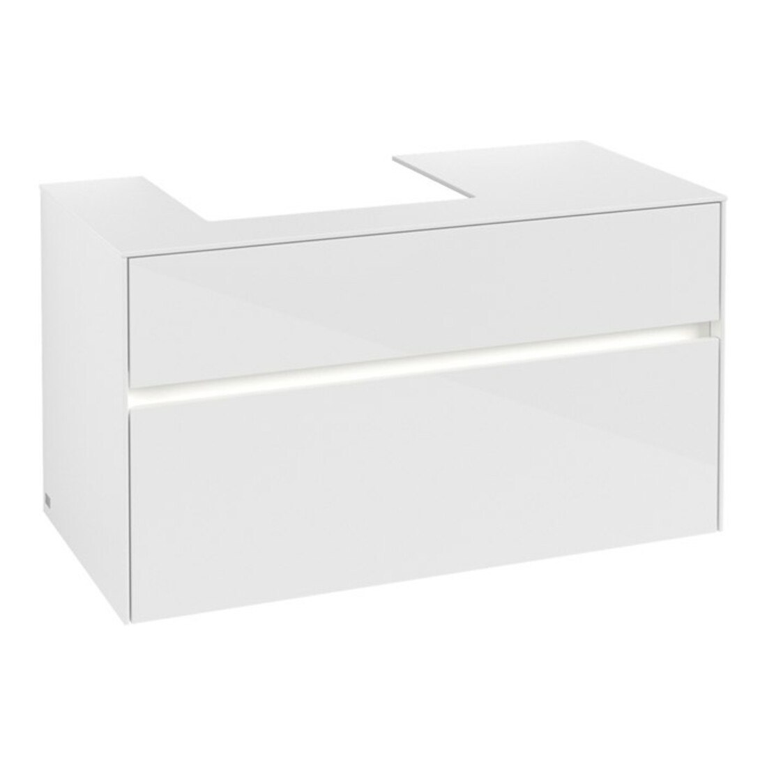 V&B Collaro Meuble sous lavabo 100x54,8x50cm, WT l, LED 7,3 W, blanc brillant
