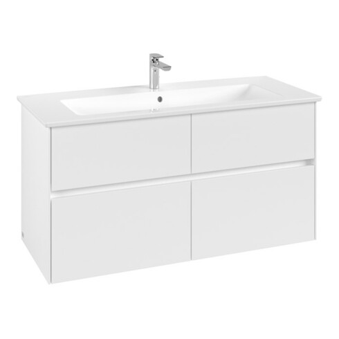 V&B Collaro Meuble sous lavabo 116,1x61x48cm, vasque centrale, blanc mat