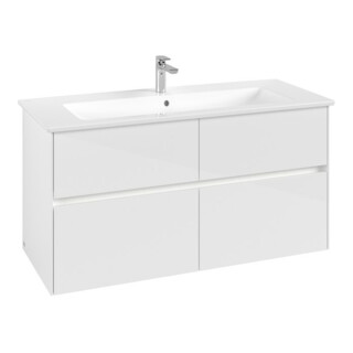 V&B Collaro Meuble sous lavabo 116,1x61x48cm, WT mi, LED 8,6W, blanc brillant
