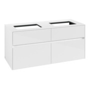V&B Collaro Meuble sous lavabo 120x54,8x50 cm, 2 tiroirs, blanc brillant