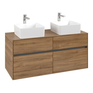 V&B Collaro Meuble sous lavabo 120x54,8x50 cm, 2 tiroirs, chêne Kansas