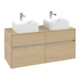 V&B Collaro Meuble sous lavabo 120x54,8x50 cm, 2 tiroirs, chêne nordique-1