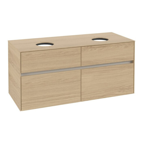 V&B Collaro Meuble sous lavabo 120x54,8x50 cm, 2 tiroirs, chêne nordique